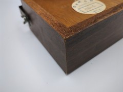 Vtg GEMCO Speaker Woodgrain Rattan 3.5mm 5.5in Cable Handle/Mount Bracket Works