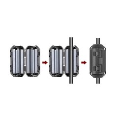 uxcell 3.5-5mm Ferrite Cores Ring Clip-On RFI EMI Noise 3.5-5mm, Black
