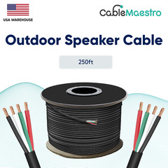 14AWG Speaker Cable Outdoor Direct Burial UV Wire Audio CL2 14/4 Gauge 250-500ft