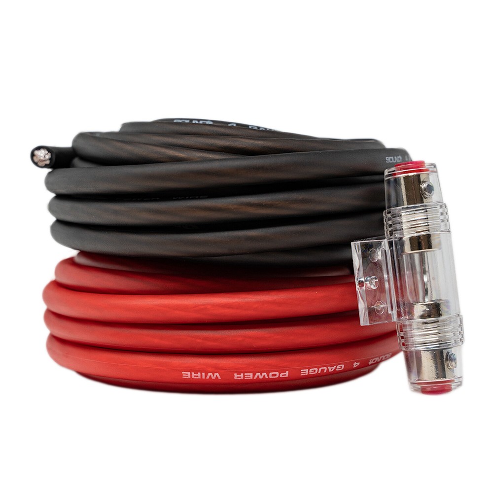 SoundBox KIT4-25RB, 4 Gauge Amplifier Wire Power/Ground Amp Cable – 50 Ft.
