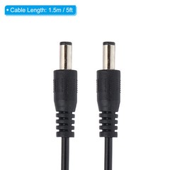 5Ft 5.5mm x 2.1mm Male to Male DC Power Cable Coiled Extension Cable Cord