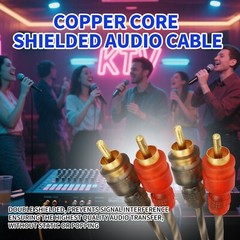 2 PCS RCA Cables 2 Channel Twisted 4Ft Car Audio Shielded Interconnect Amp Wire