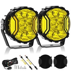 MICTUNING 4″/5″ 180W LED Work Light Pods Offroad Fog Driving Lamp Wiring Harness