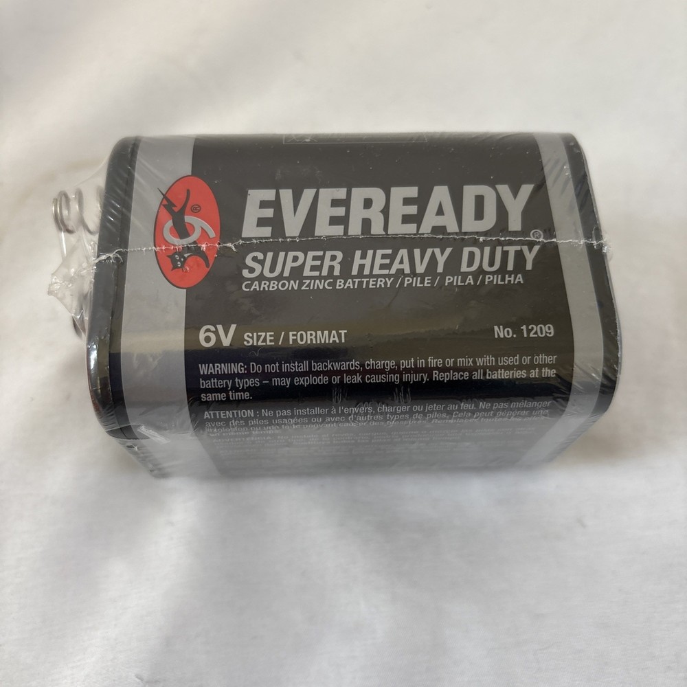 Eveready 1209 6 Volt Super Heavy Duty Battery SEALED