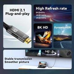 USB C to HDMI Cable 3M 4K@120Hz Type C to HDMI-Compatible HDTV Cable for TV