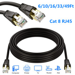 Cat 8 Ethernet Cable 40Gbps 2000MHz – Shielded SFTP Gold Plated RJ45, 30m 40Gbps