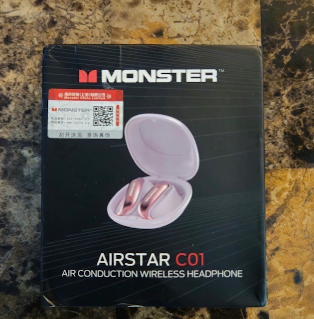 Monster Airstar C01 Bluetooth 6.0 Ear-Hook Earbuds Built-In Mic Dual Modes Pink