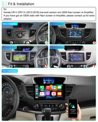 32GB For Honda CRV 2012-2016 10.1” Android 15 Carplay Car Stereo Radio GPS Navi