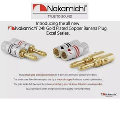 Nakamichi 24k Gold Plated Banana Plug Cable Audio Speaker Wire Connector size4mm