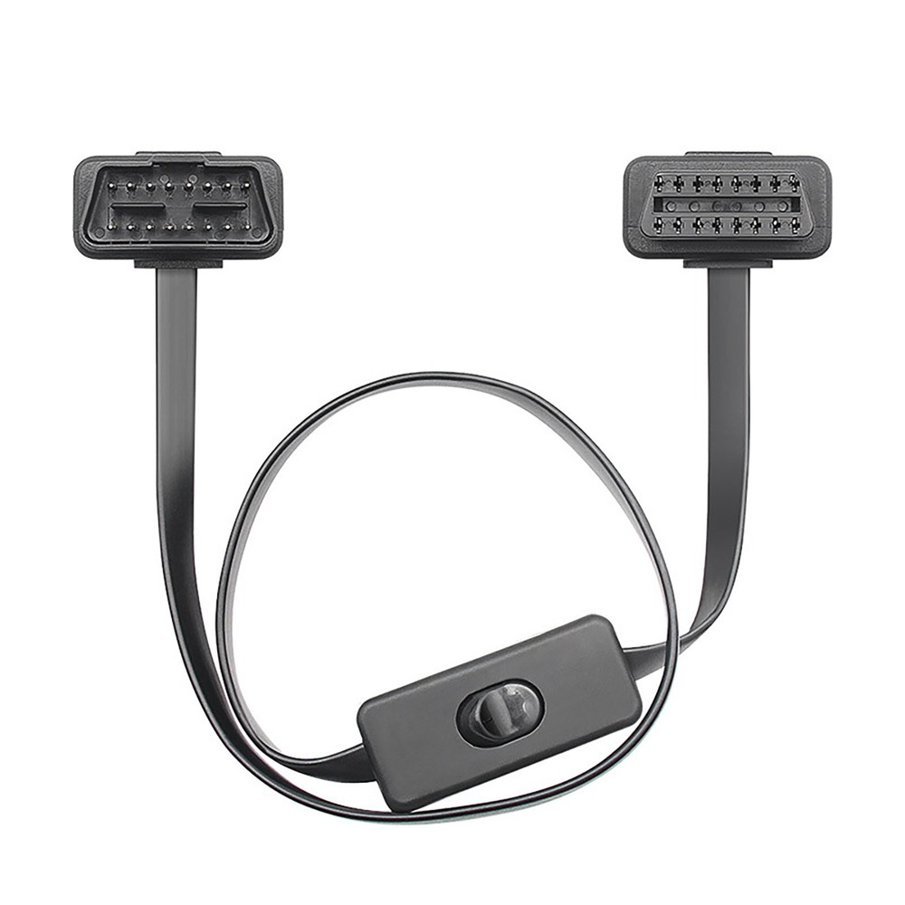 New OBD2 16 Pin Male To Female Extension Cable Diagnostic Tool With Power Switch