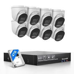 POE Security Camera System 8pcs 5MP Indoor Outdoor PoE Cameras Auto Tracking 4TB