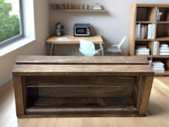 Rustic Wooden Cassette Tape Holder Crate – Vintage Audio Storage Box Organizer