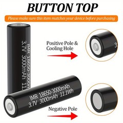 1~12x Rechargeable Battery 3.7V 3000mAh Capacity High Quality Button Top Battery