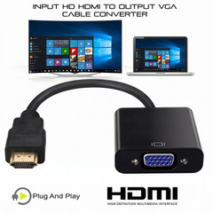 HDMI Male to VGA Female Video Cable Converter Adapter For PC Monitor 4K 3.0
