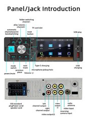 4.1in Car Radio Stereo Bluetooth Single 1Din CarPlay Android Auto TF/AUX/USB/FM