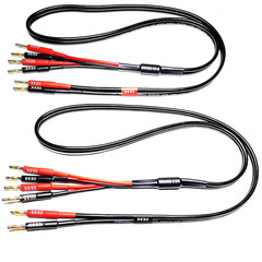 CESS-106-3f Bi-Wire Banana Plug Splitter Speaker Cable, 2 Banana Plugs to 4 B…