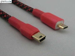 U06 (0.5m 1.5ft)—USB (miniB to microB) Silver-Plated Star Quad OFC Audio Cable