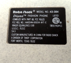 Vintage Radio Shack Digna Fashion Phone 43-384 Beige Speckled Push Button Desk
