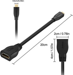 New Micro HDMI Male Type D to HDMI Female A Jack Adapter Cable Convertor 1080P