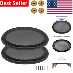 New 6×9 Speaker Grill Covers 2Pcs Black ABS Metal Mesh Subwoofer Protection