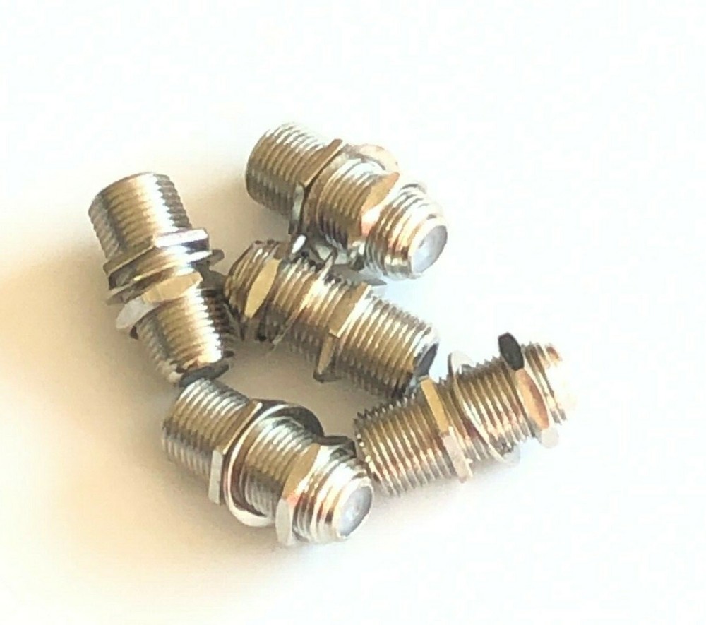 Pack of (5) Coaxial Cable Female Coupler F-Connector F Connector Gender Changer