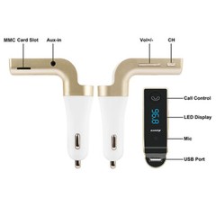 Wireless Car AUX Stereo Audio Receiver FM Adapter USB Charger A2DP USA