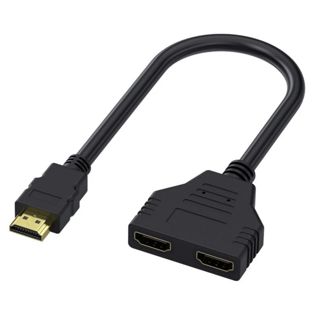 11.8 In HDMI Cable Adapter Male To Dual Female 2.0 Converter 1 in 2 out Splitter