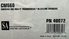 Sonance CM660 6.5″ Prommericial In-Ceiling Speakers (Pair) 40072