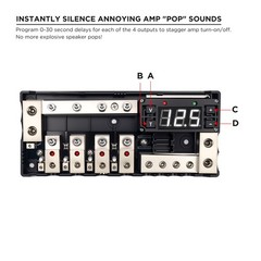 RECOIL S-MPG4 Smart 4-Way Fused Distribution Block with Remote Delay Timer
