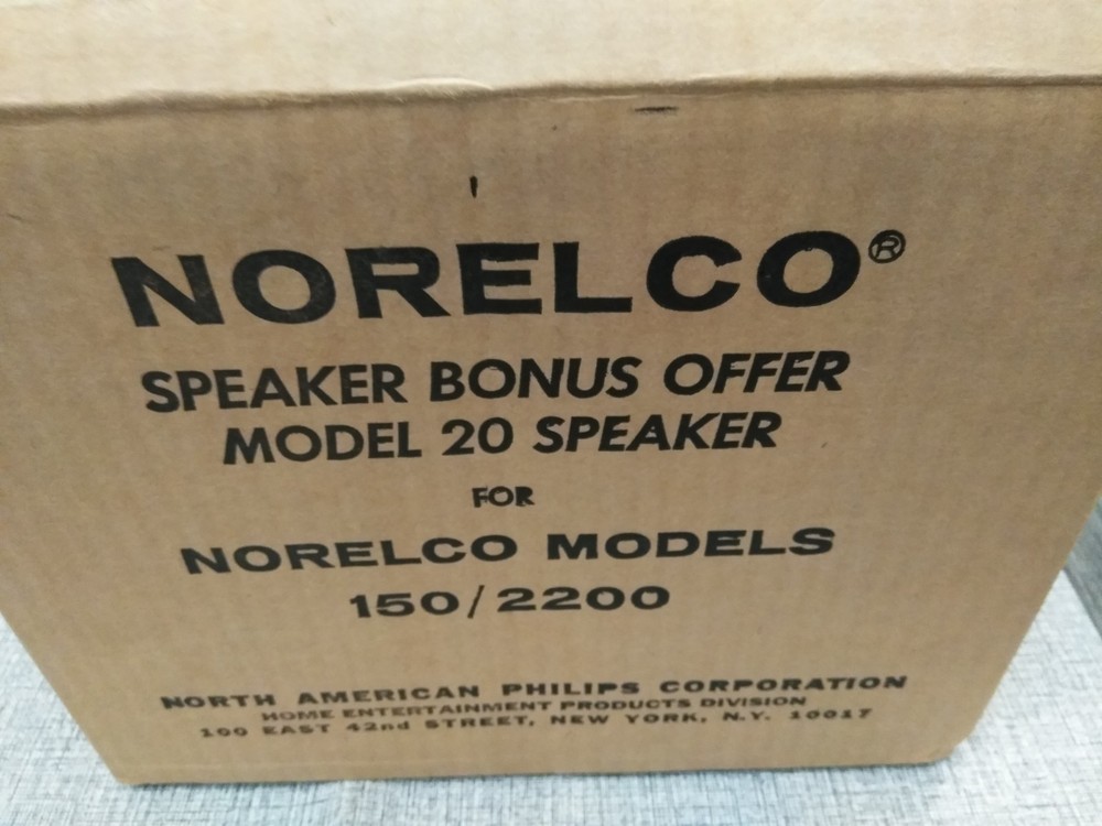 Vtg. NORELCO model 20 SPEAKER ( new old stock) MADE IN U.S.A.