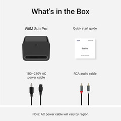 WiiM Sub Pro – 8″ 250 W Wireless Smart Subwoofer | AI RoomFit™ Calibration | Wi-