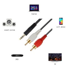 1M 3.3FT 3.5mm to 2RCA Audio Cable AUX Stereo Male to Male Car Splitter Cable