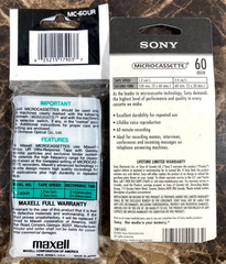 Lot of 26 NEW Microcassette Blank Audio Tapes Radio Shack Maxell Sony MC-60 90