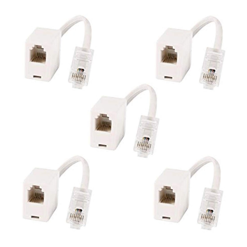 5 PCS RJ11 6P4C Female To Ethernet RJ45 8P8C Male F/M Adapter Cable Network