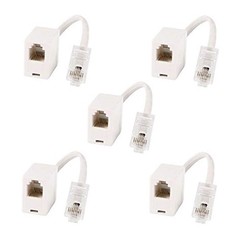 5 PCS RJ11 6P4C Female To Ethernet RJ45 8P8C Male F/M Adapter Cable Network