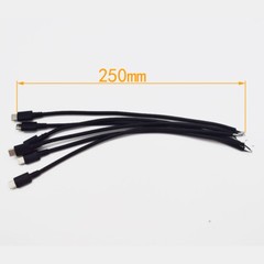 100pcs 1ft 25cm USB C Cord Type-C Male Cable 2 wires 22AWG Power Pigtail Cable