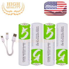 4pcs 750/2600mWh AAA AA Battery W/ Type-C USB Rechargeable Lithium ion Batteries