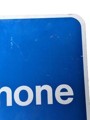 Retro Vintage Rustic Used 18″ Real PHONE / PAY PHONE STREET SIGHN / ROAD SIGHN