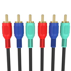 3-RCA Component Cable Three RCA Video Cord HDTV Projector DVD VCR RGB YPbPr