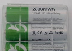 12 PACK! USB AA Li-ion Rechargeable Batteries 1.5V 2600mWh Type C Cable Battery