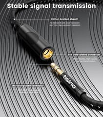 1/4 to 3.5mm Stereo Audio Adapter 1/4″ Female to 1/8″ Male 1ft Long Stereo