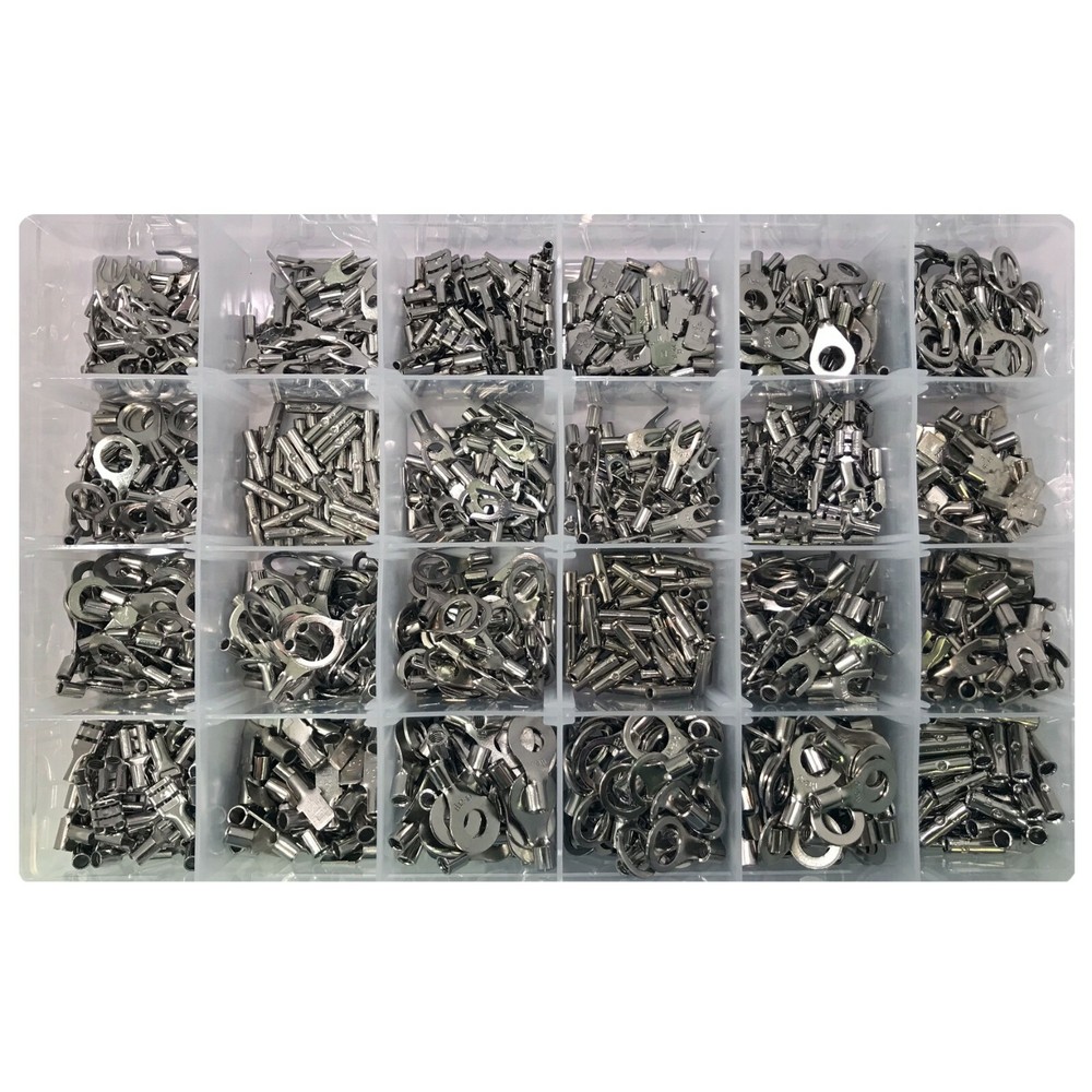1200 Piece High Temperature Non-Insulated Wire Terminal Connector Assortment Kit
