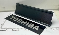 Toshiba Stereo Desk Sign – Custom Silver Aluminum