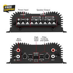 TS 400X4 400W RMS 4 Channel Car Amplifier 2 Ohm Full Range RCA Black Stereo