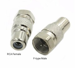 6 Pcs F Type Male to RCA Female Coax Coaxial Cable Adapter Connector Converter