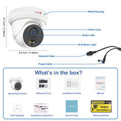 Anpviz 8MP 4K PoE IP Camera AI Human/Vehicle Detection, Smart Color Night Vision
