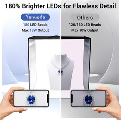 16x16x12 Photo Light Box with USB-C Cable, 18W Dimmable LED Photography…
