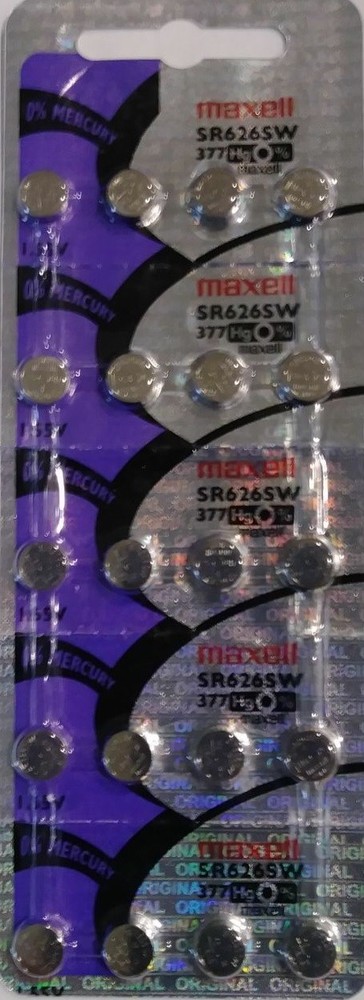 20 Maxell 377 Watch Batteries SR626SW SR626 V377 SR66