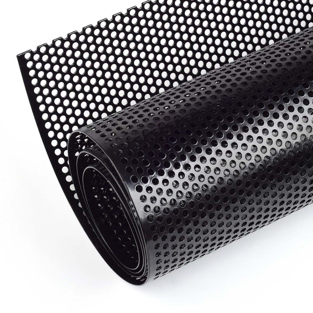 AggAuto Universal 40″x13″ Car Grill Mesh – 4mm Round Hole – Black, Black