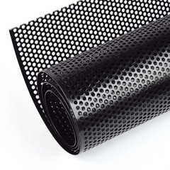 AggAuto Universal 40″x13″ Car Grill Mesh – 4mm Round Hole – Black, Black